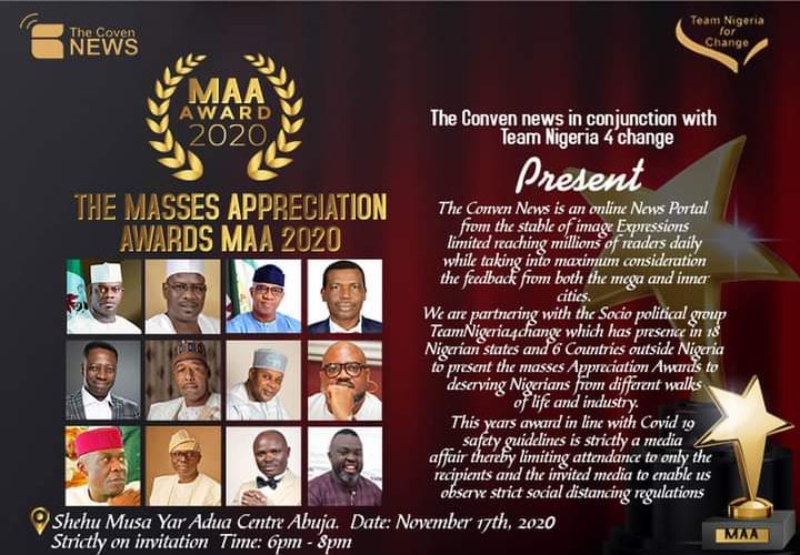 Zulum, Yahaya Bello, Sam Adeyemi, Others Nominated For Masses Appreciation Award